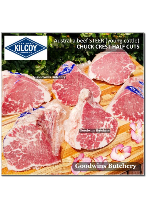 Beef CHUCK CREST Australia STEER (young cattle) frozen KILCOY half cuts +/- 1kg (price/kg)